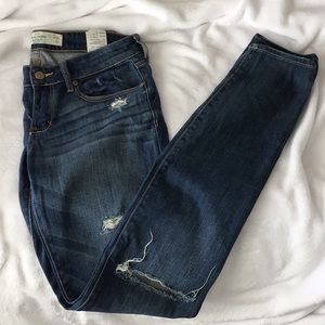 Abercrombie & Fitch Super Skinny Distressed Jeans Size 2 Long